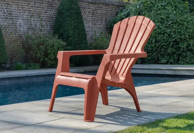 Fauteuil de jardin Adirondack en plastique Terracotta