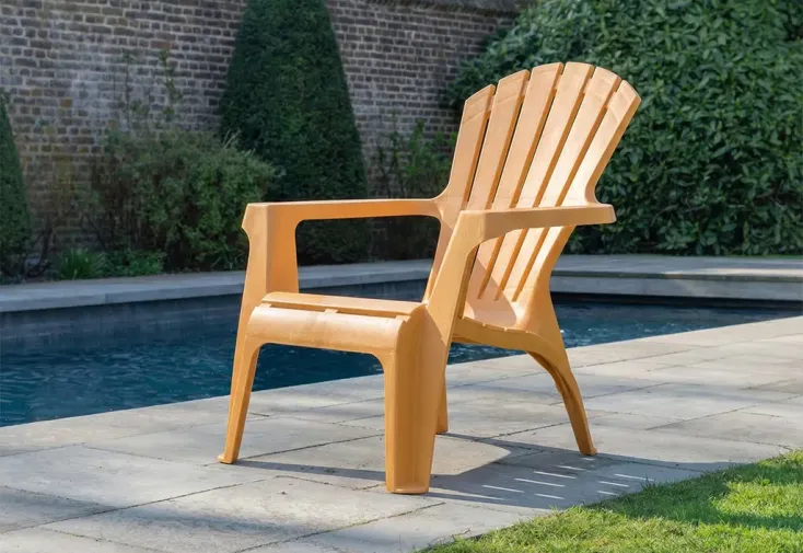 Fauteuil de jardin Adirondack en plastique Ocre