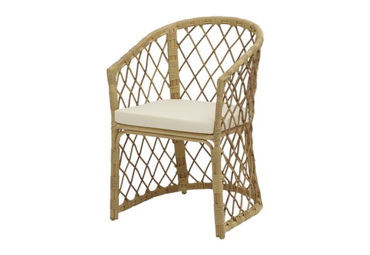 Fauteuil de jardin en aluminium et rotin synthétique – 51 x 61 x 84 cm