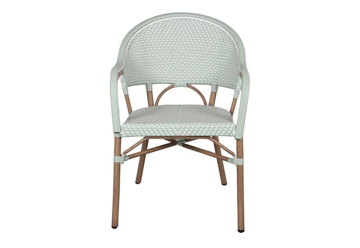 Fauteuil de jardin en aluminium et rotin synthétique – 58 x 60 x 86 cm