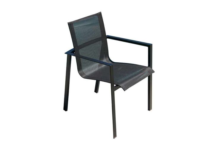 Fauteuil en Aluminium et Textilène Anthracite Miami