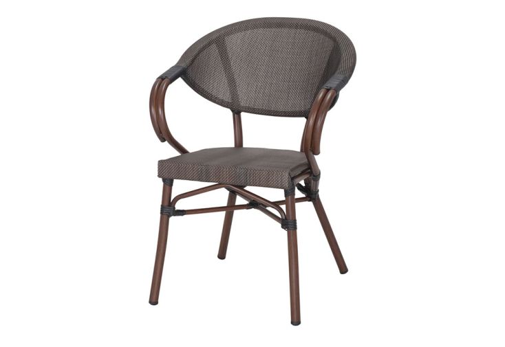 Fauteuil de jardin en aluminium et textilène – 57 x 57 x 82 cm