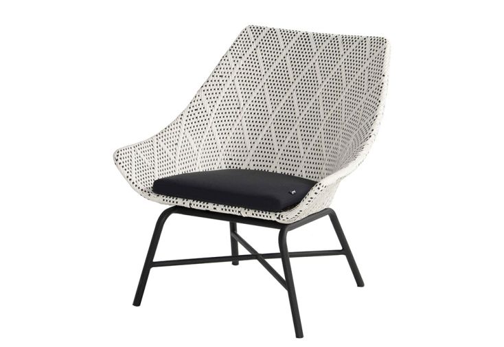 Fauteuil de jardin bas en aluminium et osier Delphine Lounge Diamond