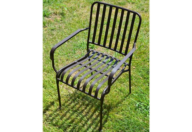 Fauteuil de Jardin Empilable en Acier Mosaïque (Lot de 2)