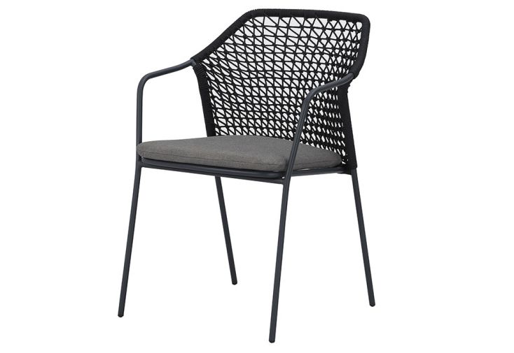 Fauteuil de jardin empilable en métal et corde - Burano
