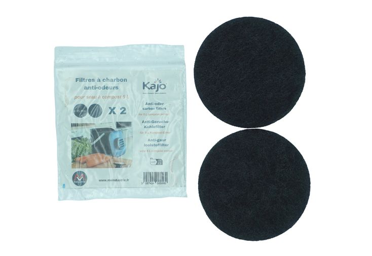 Lot de 2 filtres à charbon actif pour seau à compost Kajo