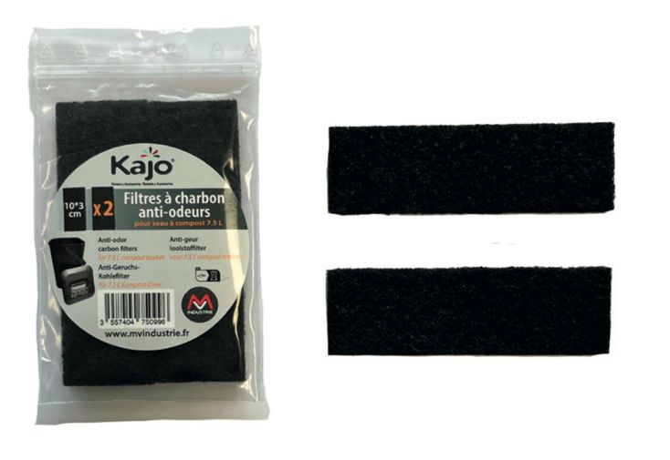 Lot de deux filtres à charbon pour seau à compost Kajo