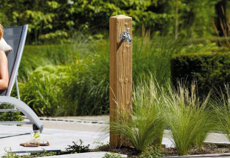 Fontaine de Jardin en Polyéthylène 100 cm Wood Imitation Bois - Garantia
