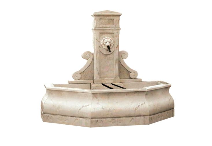 Fontaine de jardin murale en pierre reconstituée - Fontainebleau