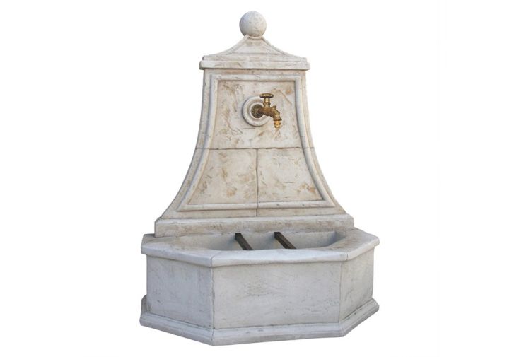 Fontaine de jardin murale en pierre reconstituée - Baccarat