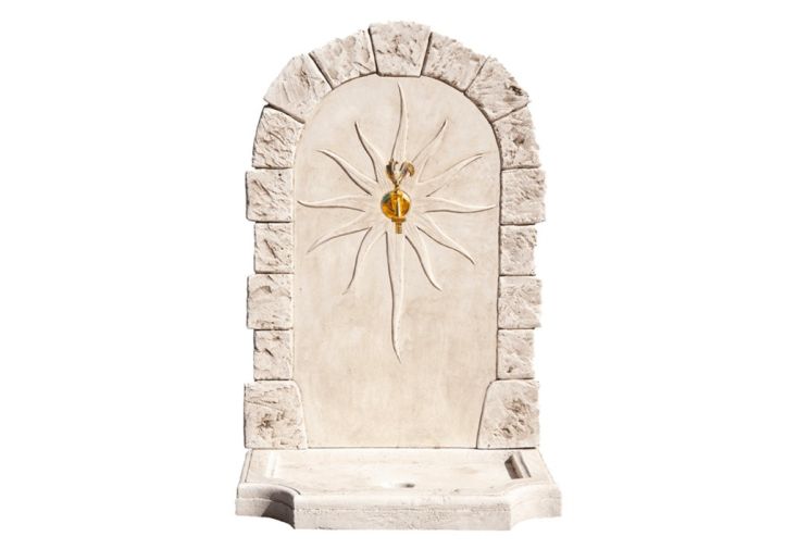 Fontaine de jardin murale en pierre reconstituée - Calypso