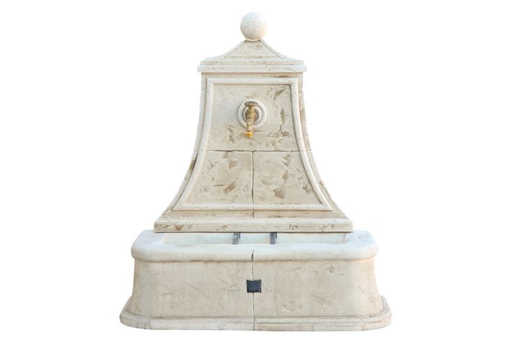 Fontaine de jardin murale en pierre reconstituée - Auteuil