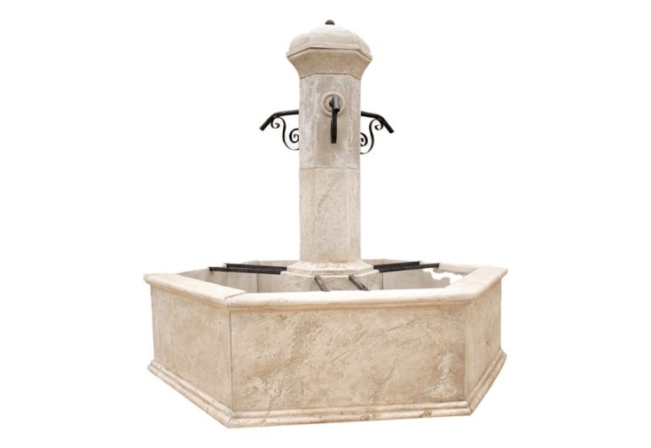 Fontaine de jardin centrale en pierre reconstituée - Séville