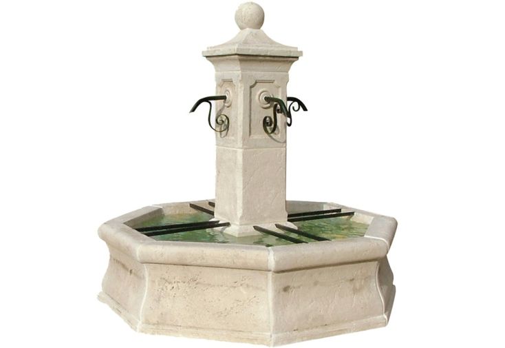 Fontaine de jardin centrale en pierre reconstituée - Vincennes