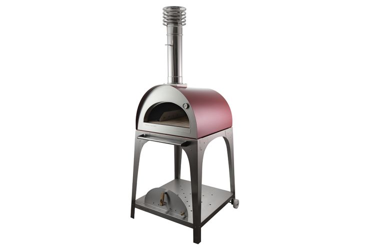 Four à bois extérieur en inox Alma 71 x 73 cm + chariot