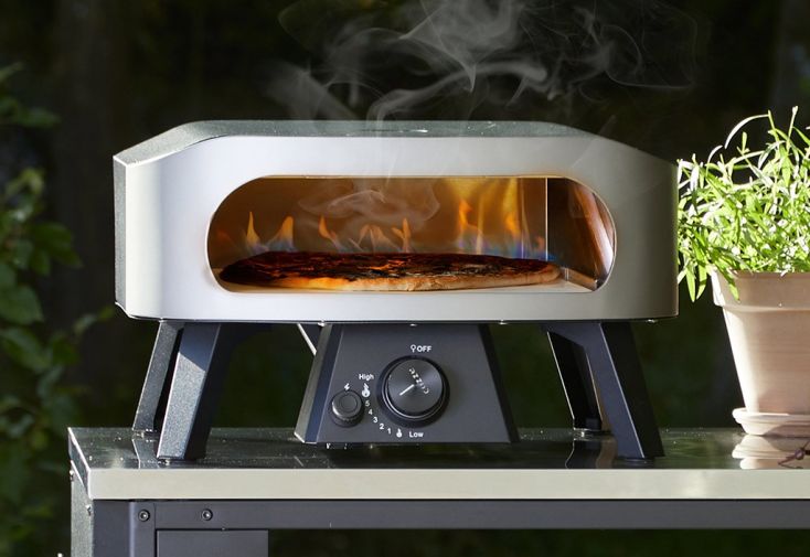 Four à pizza au gaz en acier galvanisé 6 kW + porte – 50 x 50 x 29 cm