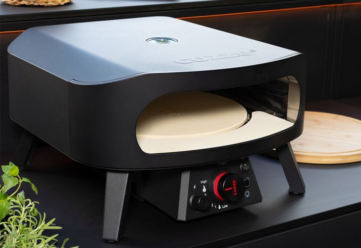 Four à pizza au gaz 6 kW + pierre rotative – 50 x 50 x 29,5 cm