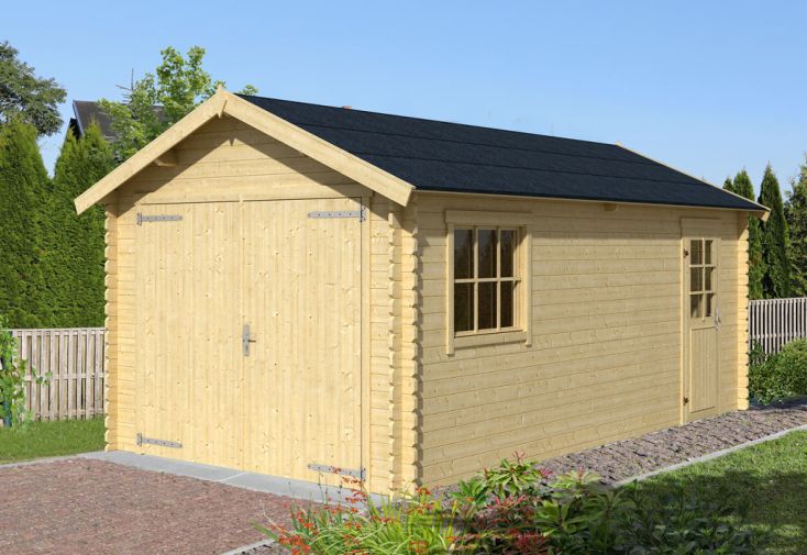 Garage en bois brut 34 mm 5,40 x 3,00 m - Dillon 16,2 m²