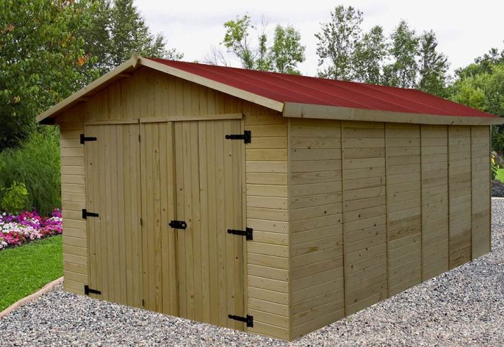 Garage en Bois d’Épicéa Brut 15 m²