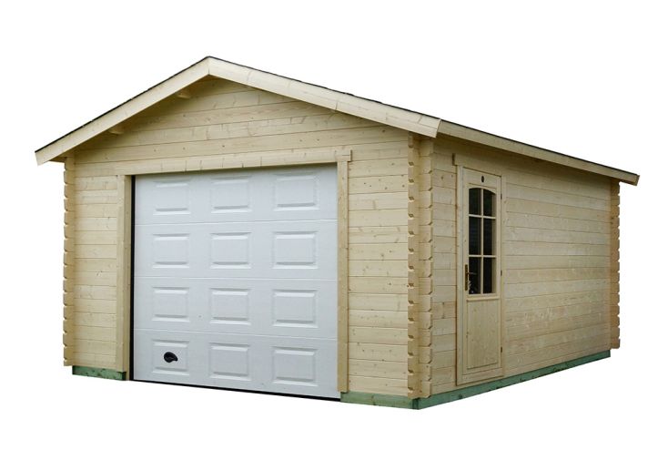 Garage de Jardin en Bois Brut 20 m² + Porte Sectionnelle – Kaskinen