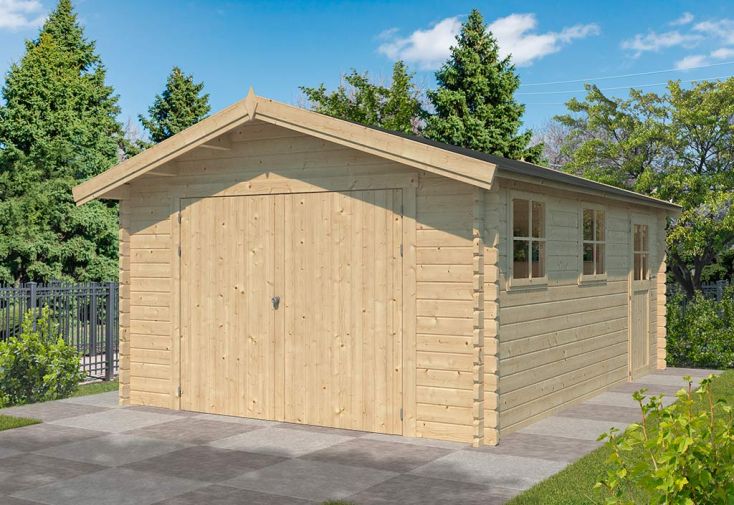 Garage en Bois d’Épicéa avec Toit en Shingle 21 m² 