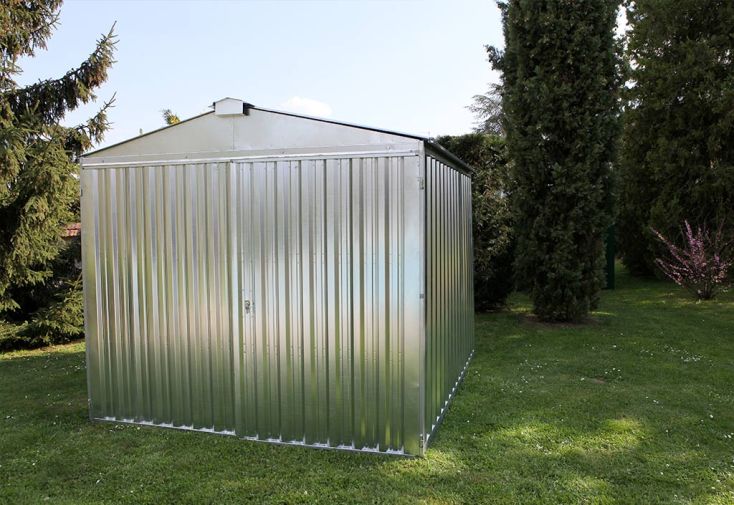 Garage de jardin métallique 8,89 m² acier galvanisé 4/10 mm