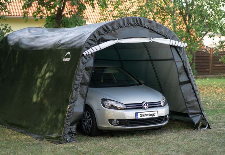 Garage en toile polyéthylène et acier 18,3 m² anthracite - Shelter Logic