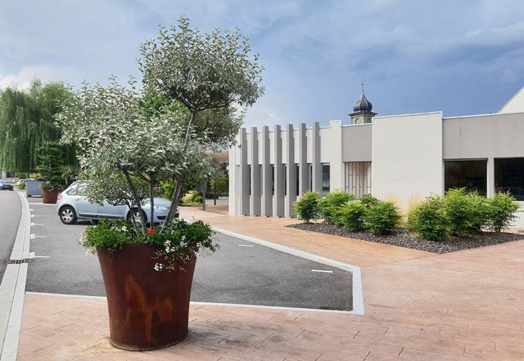 Pot de fleurs rond en PEHD effet corten – Vogue Ø 80 cm
