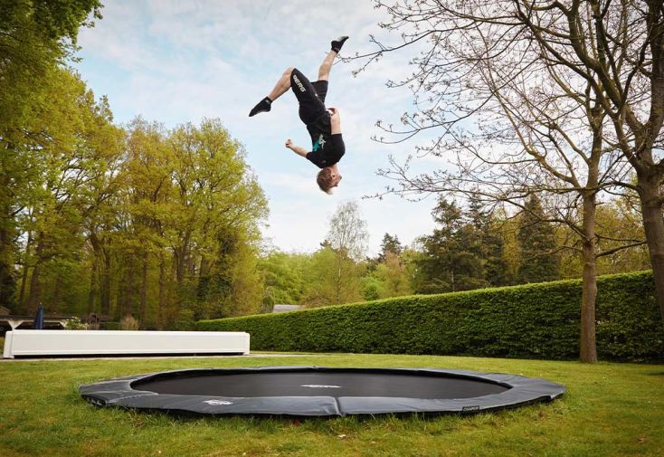 Trampoline Sportif FlatGround Elite Gris (pls dimensions)