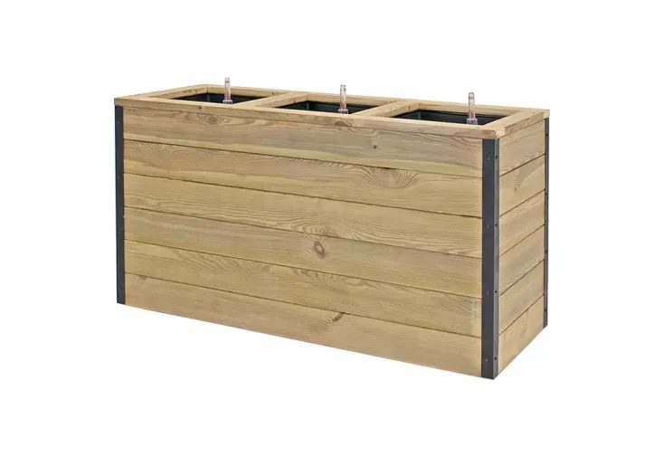 Jardinière en bois traité arrosage automatique Nidum - 110 x 40 x 60 cm
