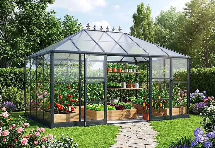 Serre de jardin orangerie aluminium et polycarbonate Suprema – 11,9 m² 