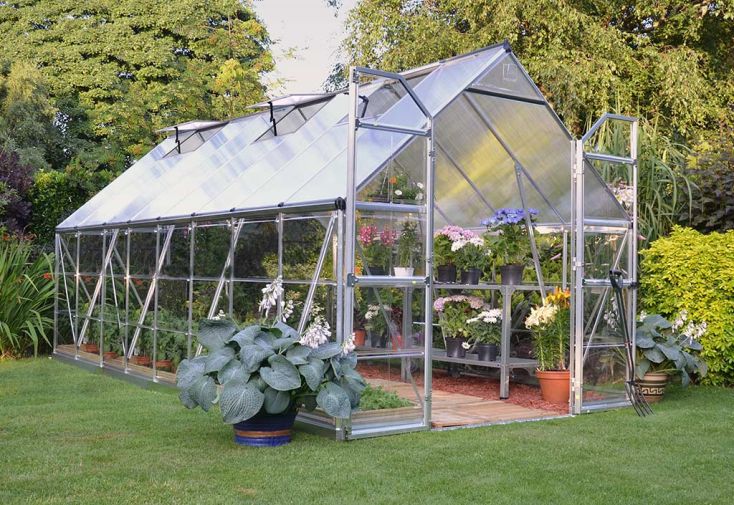 Serre de jardin en aluminium et polycarbonate Balance – Silver 2,44 m