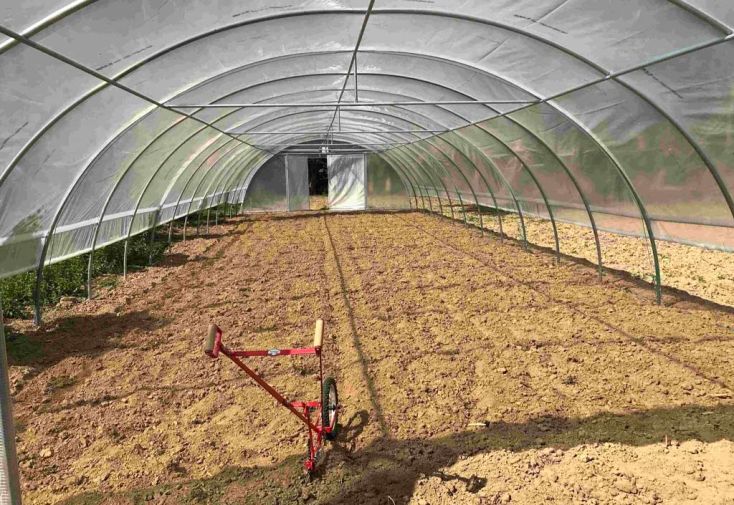 Serre tunnel professionnelle Tonneau 146 m² - Normandie 22,5 x 6,5 m