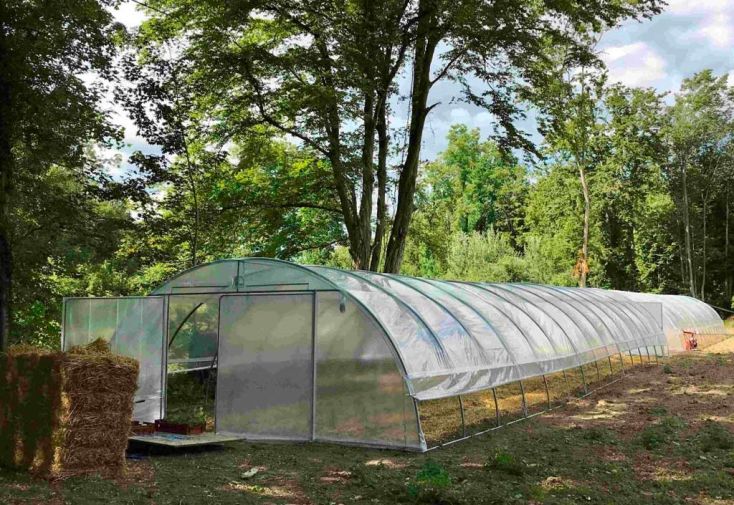 Serre tunnel professionnelle Tonneau 175 m² - Normandie 27 x 6,5 m