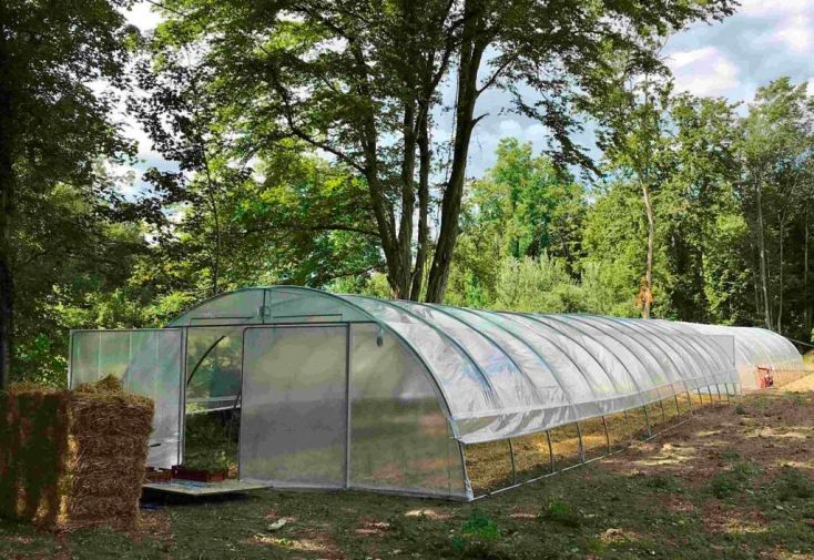 Serre tunnel professionnelle Tonneau 175 m² - Normandie 27 x 6,5 m