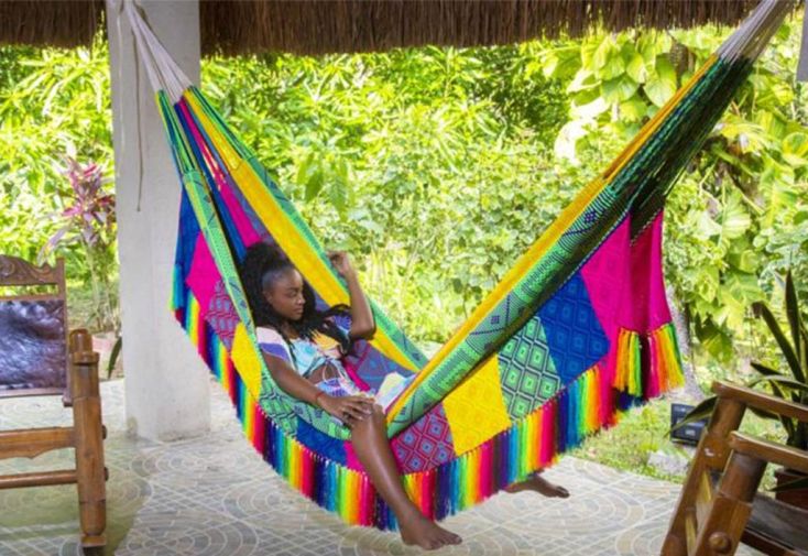 Hamac double en tissu fait main 1,80 x 2,40 m - Medellin XXL