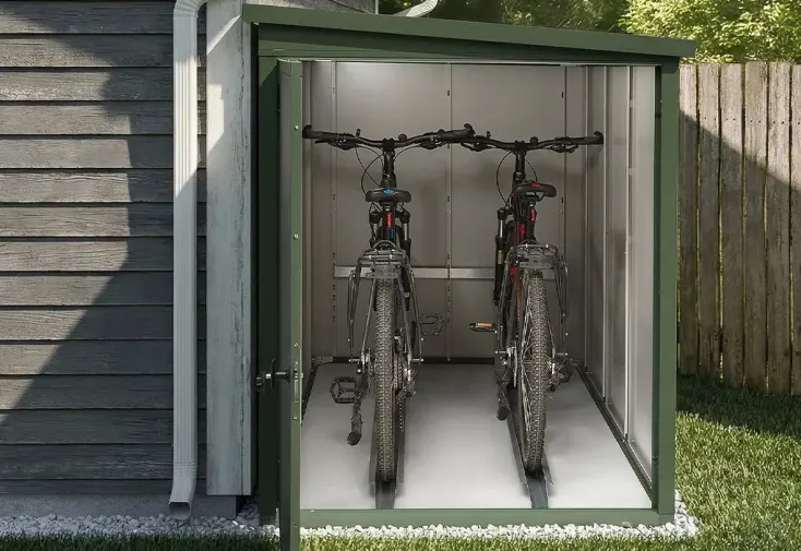 Abri vélo métal galvanisé 2,42 m² - Gary vert