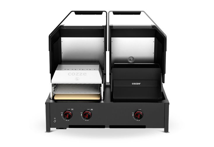 Plancha barbecue au gaz 13 kW 4 en 1 - Quattro 900 Cozze