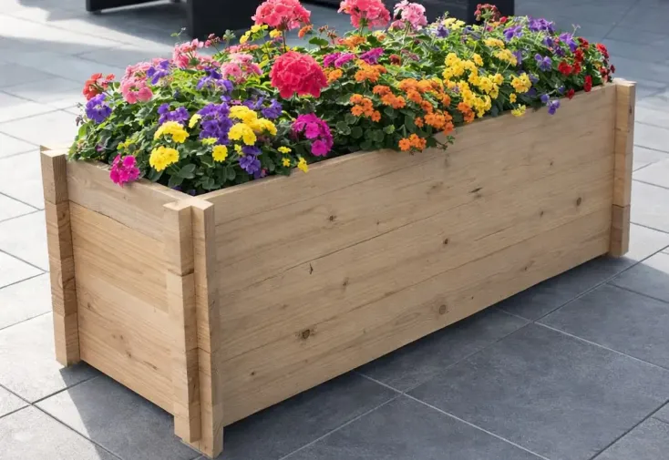 Jardinière en bois de châtaignier 100 x 50 x 47 cm - Bellême