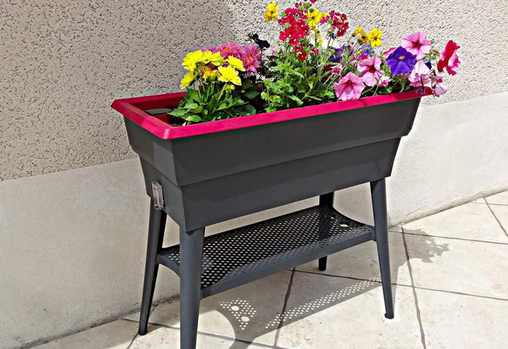 Jardinière Calipso Maxi 40L Double Paroi + Réserve d'Eau H80cm