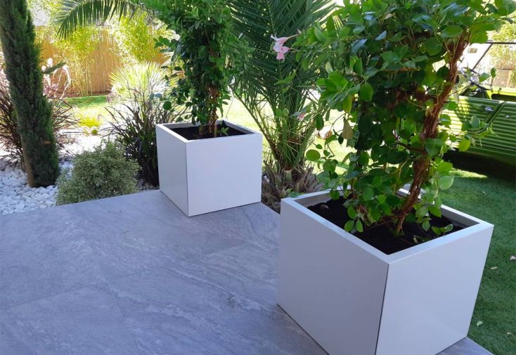 Jardinière carrée en aluminium composite thermolaqué - Reca
