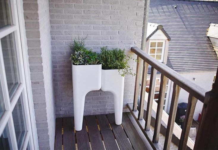 Jardinière Design Kiga S 2 Bacs Blanche