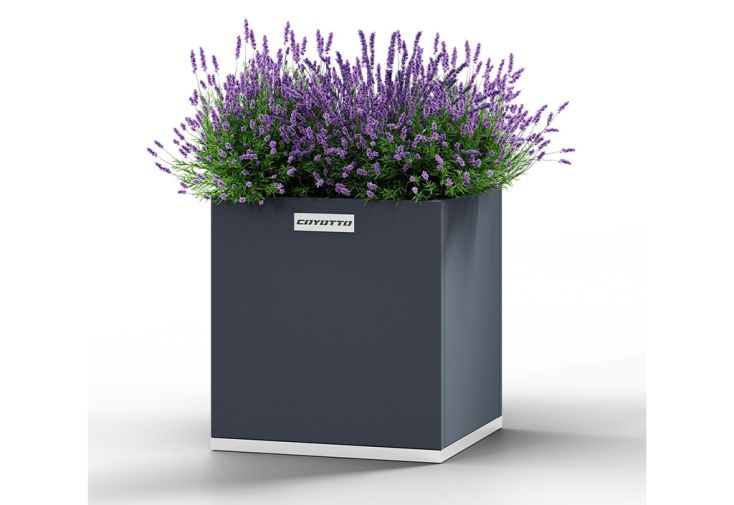 Jardinière d’extérieur carrée en métal - Acier galvanisé gris 