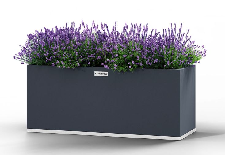 Jardinière rectangulaire d’extérieur en métal - Acier galvanisé gris