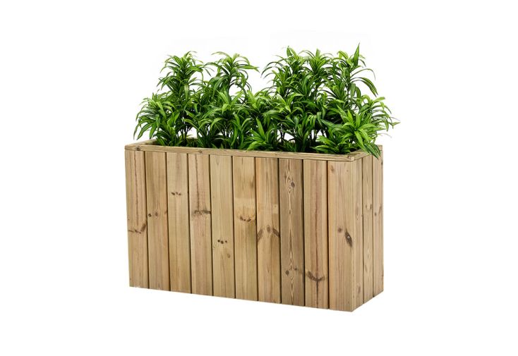 Jardinière rectangulaire en bois de pin traité Atrium - 100 x 34 x 60 cm
