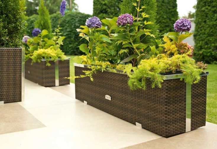 Jardinière extérieure en résine sur Mesure - Jardinières sur mesure - Green  City