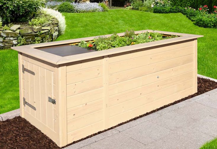 Jardinière Surélevée en Bois d’Épicéa Weka 205 x 79 cm (4 Coloris)