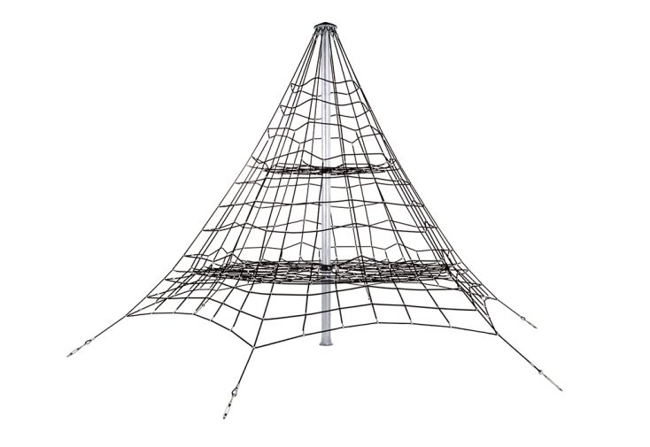 Jeu à Grimper Pyramide en Corde Armée et Acier Galvanisé 5 m