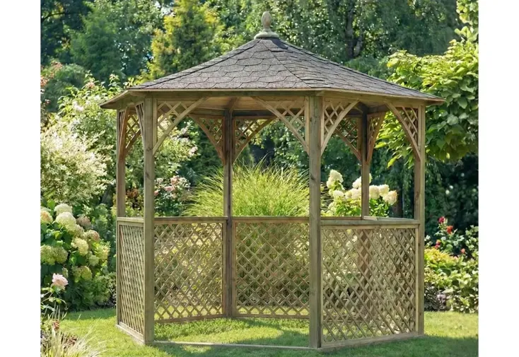 Kiosque en bois autoclave + shingle noir - Vivaldi Lite 4,6 m² H. 2,49 m