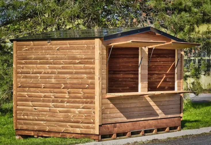 Kiosque commercial en bois THT 8 m² – Stand de vente pour marché Adèle